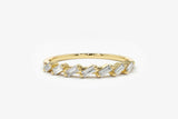 0.75ct Wedding Ring Band Baguette Cut Diamond Stackable 14k Yellow Gold Finish