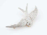 3.07ct Round Cut VVS1D Diamond Flying Bird Pin Brooch 14k Dual Gold Finish