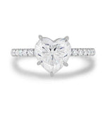 1ct Heart Simulated Diamond Solitaire with Accents Ring 14k White Gold Plated