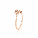 1ct Round Cut Diamond Stylish Solitaire with Accents Ring 14k Rose Gold Finish