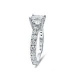 2Ct Round Cut Diamond Solitaire with Accents Engagement Ring 18K White Gold Over