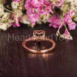 1ct Heart Cut Simulated Morganite Solitaire Accents Ring 14k Rose Gold Plated