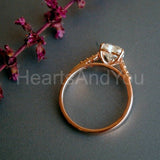 1ct Heart Simulated Diamond Solitaire with Accents Ring 14K Yellow Gold Plated