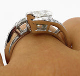 5Ct Marquise Diamond Swirl Bypass Solitaire Engagement Ring 14K White Gold Over