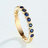 2ct Round Blue Sapphire Bezel Set Half Eternity Wedding Band 14k YellowGold Over