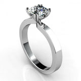 1ct Round Cut VVS1D Diamond Double Claw Solitaire Ring 14k White Gold Finish