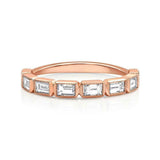 2Ct Baguette Cut Diamond Half Eternity Women Wedding Band 14K Rose Gold Finish