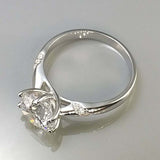 2ct Round Diamond Engagement Ring Solitaire with Accents 18k White Gold Finish