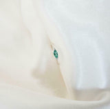 0.2ct Marquise Cut Green Emerald Trilogy Minimalist Ring 14k White Gold Finish