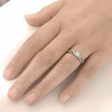 1.5ct Round Cut Diamond Leaf Vintage Band Engagement Ring 14k White Gold Finish