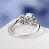 1.2ct Oval Cut VVS1D Diamond Engagement Ring 14k White Gold Finish Leaf Design