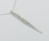 1ct Round Cut Diamond Vertical Drop Pin Pendant 14k White Gold Finish NO CHAIN