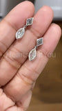 0.5ct Marquise Simulated Diamond Bezel Set Drop Earrings 14k White Gold Plated