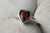 1.5ct Heart Cut Red Garnet Engagement Ring Solitaire Promise 14k White Gold Over