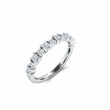 Prong Set Half Eternity Wedding Band 0.5ct Round Cut Diamond 14k RoseGold Finish