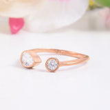 1ct Pear Cut VVS1D Diamond Engagement Ring Bezel Set Open 14k Rose Gold Finish