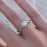 2ct Round Cut Diamond Engagement Ring Infinity Twisted Accent 14k Dual Gold Over