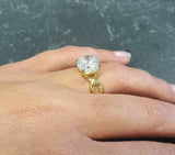 1.2ct Engagement Ring Round Cut Diamond Infinity Design 14k Yellow Gold Finish