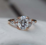 1.2ct Engagement Ring Oval Cut Diamond Petite Solitaire 14k Rose Gold Finish