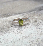 1.2ct Oval Cut Green Peridot Solitaire Women Engagement Ring 14k White Gold Over