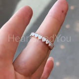 0.6ct Heart Cut Simulated Diamond Eternity Wedding Band 14k Rose Gold Plated