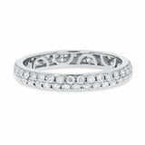 2ct Wedding Band Round Cut Diamond Dual Row Full Eternity 14k White Gold Finish