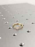 1ct Heart Simulated Diamond Solitaire with Accents Ring 14k Yellow Gold Plated