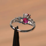 1.3ct Oval Cut Pink Ruby Fancy Solitaire Engagement Ring 14k White Gold Finish