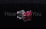 0.7ct Round Cut Simulated Pink Ruby Solitaire Stud Earrings 14k WhiteGold Plated