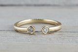 0.3ct Round Cut Diamond Engagement Ring 14k Yellow Gold Finish Bezel Set Open