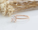 1.5ct Oval Cut Diamond Engagement Ring Twist Rope Style 14k Rose Gold Finish