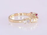 0.5ct Asscher Cut Pink Ruby Wedding Band Ring Stackable 14k Yellow Gold Over