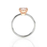 2ct Emerald Cut Peach Morganite Engagement Ring Solitaire 14k Dual Gold Finish