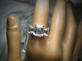 Trilogy Solitaire Engagement Ring 2.5ct Emerald Cut Diamond 14k WhiteGold Finish