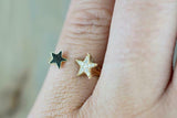 0.5ct Round Cut VVS1D Diamond Open Star Engagement Ring 14k Yellow Gold Finish