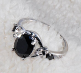 1Ct Oval Cut Black Diamond Elegant Solitaire Engagement Ring 14K White Gold Over