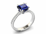 2ct Princess Cut Sapphire Bridal Set Band Engagement Ring 14k White Gold Finish