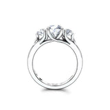 Solitaire Trilogy Engagement Ring 1.25ct Round Cut Diamond 14k White Gold Finish