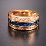 4ct Princess Cut Blue Sapphire Wedding Band Ring 14k Yellow Gold Finish Eternity