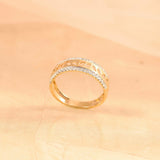 1.8ct Wedding Ring Band Round Cut Diamond See Through Leaf 14k YellowGold Finish