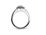 1.6ct Engagement Ring Heart Cut Diamond Round Accent Halo 14k White Gold Finish