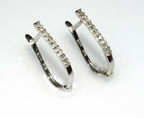 Unique Design Hoop Earrings 0.9ct Round Cut VVS1D Diamond 14k White Gold Finish