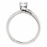 1ct Round Cut Diamond Twisted Solitaire Engagement Ring 14k White Gold Finish