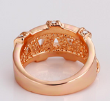 3Ct Round Cut Diamond Unique Woven Pattern Wide Wedding Band 14K Rose Gold Over