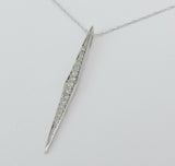 1ct Round Cut Diamond Vertical Drop Pin Pendant 14k White Gold Finish NO CHAIN