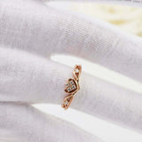 0.5ct Round Cut VVS1D Diamond Engagement Ring Crown Design 14k Rose Gold Finish