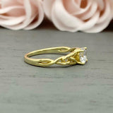 1.2ct Engagement Ring Round Cut Diamond Celtic Solitaire 14k Yellow Gold Finish