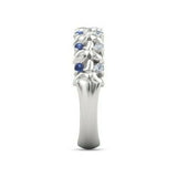 2Ct Round Cut Blue Sapphire Diamond Vine Engagement Ring 14K White Gold Finish