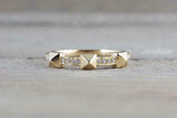 0.4ct Round Cut Diamond Wedding Band 14k YellowGold Finish Pyramid Half Eternity