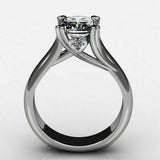 1Ct Princess Cut Diamond Heart Shape Prong Engagement Ring 14K White Gold Finish